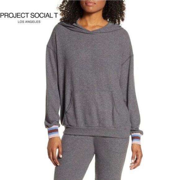 PROJECT SOCIAL‎ T Women Finn Cozy Hoodie Pullover Sweatshirts NWT - Picture 2 of 8